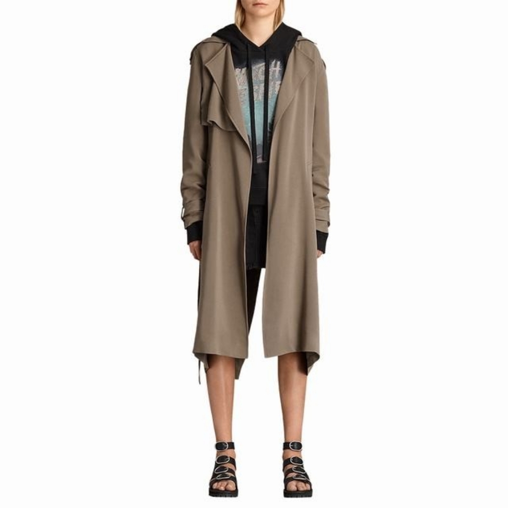 All Saints Amelie Drape Mac Coat